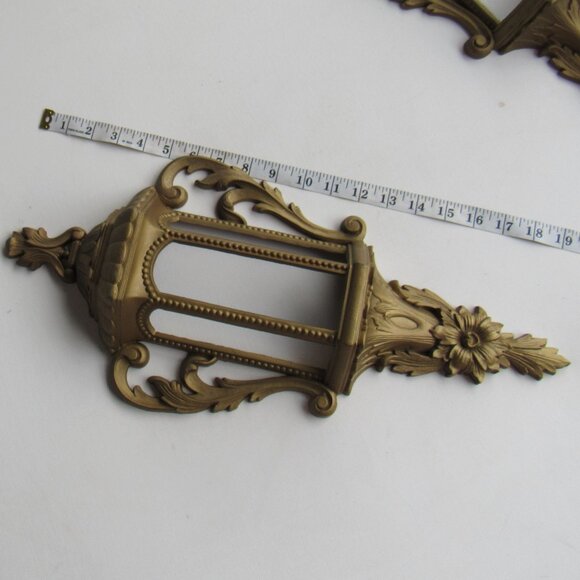 Vintage 2 Hanging Lantern Gold Tone Plastic Burwood Products Co. MCM 585-1A - Picture 7 of 7